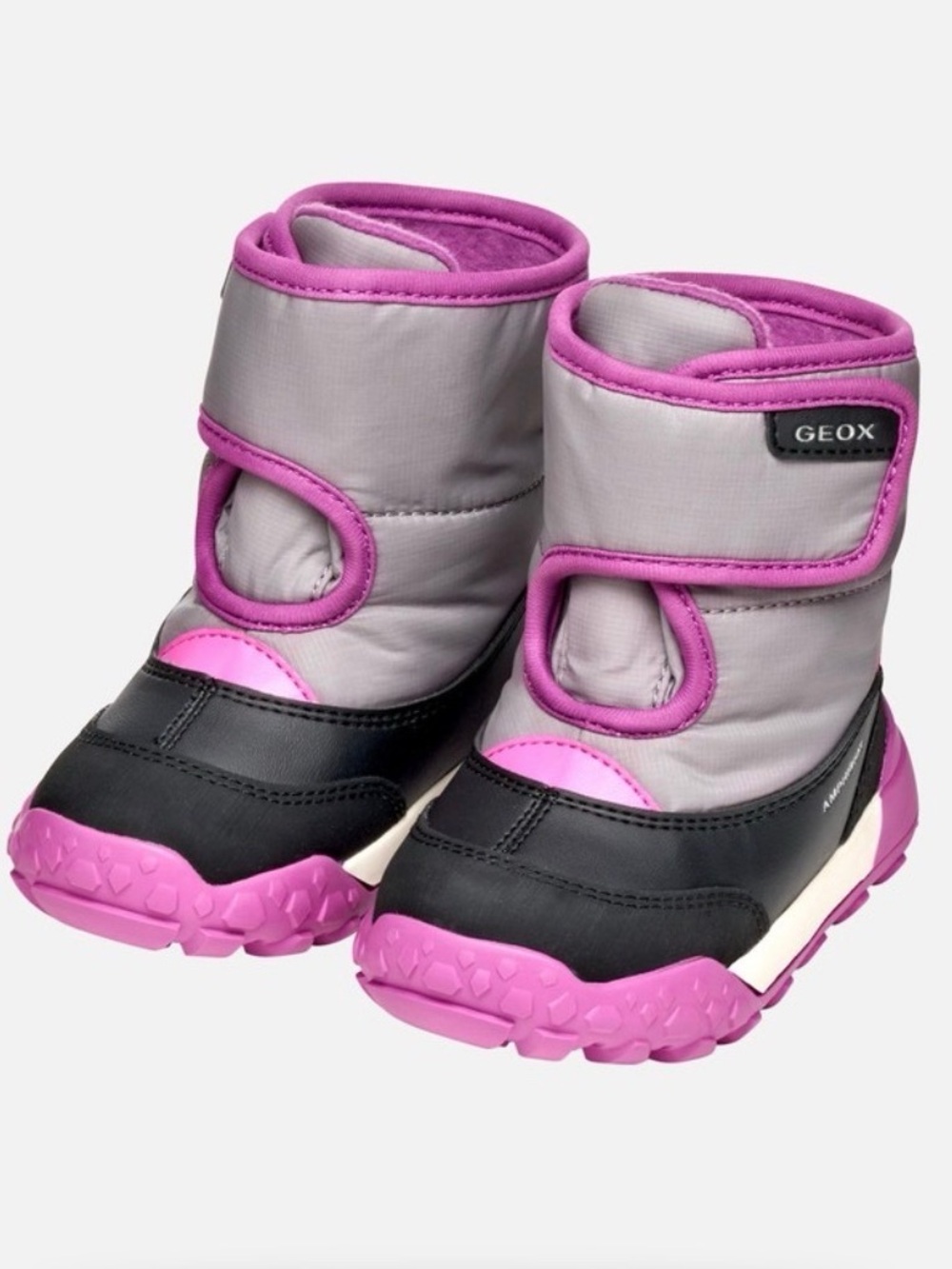 Geox Kids Black Gray and Pink Winter Boots